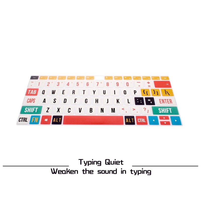HRH Soft-Touch Ultra Thin Protective Skin Silicone Keyboard Cover for Huawei MateBook X Pro 13.9" Laptop(2018 Release) for MateBook 14" 2019 X PRO Protective Skin,Creative Big Font Rainbow - Image 2